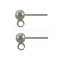 JewelrySupply Surgical Stainless Steel 4mm Ball Posts Earrings with Open Ring (1 Pair of DIY Earrings)